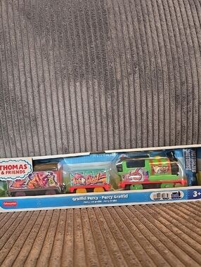 Thomas & Friends Graffiti Percy Train Set - Green with Multi-Color Art